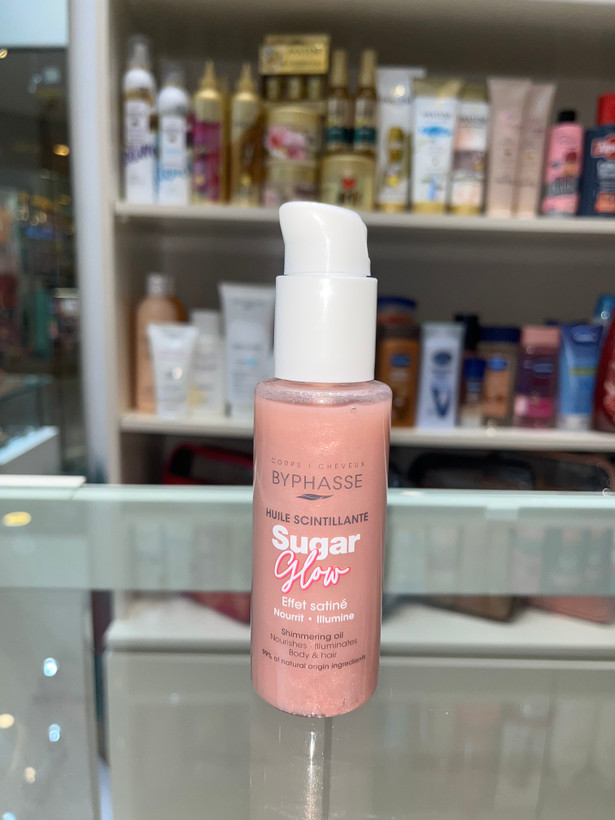 روغن شیمرینگ بدن و مو بایفاس مدل Sugar Glow حجم ۱۰۰ میل