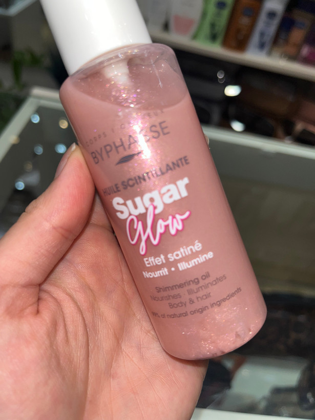 روغن شیمرینگ بدن و مو بایفاس مدل Sugar Glow حجم ۱۰۰ میل